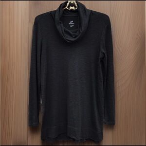 J JILL Tunic Womens X-Large P Black Pima Cotton Oversized Cowl Neck Sweater NEW